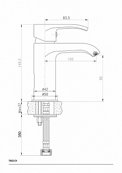 Смеситель для раковины Ceramica Nova A.V.O 70023CH Хром