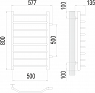 Виктория П8 500х800 бп500 Полотенцесушитель  TERMINUS