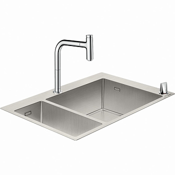 Кухонная мойка Hansgrohe C71-F655-09 43206000 со смесителем Хром