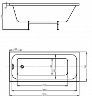 Акриловая ванна Aquatek Eco-friendly Мия 120x70 MIY120-0000001 без панелей, каркаса и слив-перелива