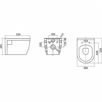 Унитаз BelBagno Loto BB070CHR/SC подвесной с сиденьем Микролифт
