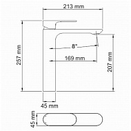 Смеситель для раковины WasserKRAFT Elbе 7403H Черный матовый