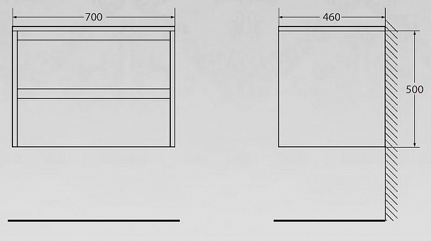 Тумба под раковину BelBagno Kraft 70 KRAFT-700-2C-SO-PP подвесная Pino Pasadena