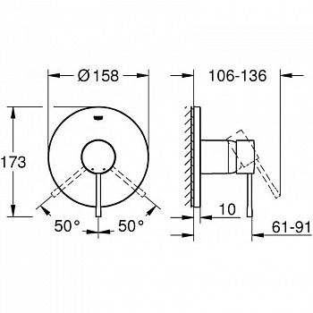 Смеситель для душа Grohe Essence 24057001 Хром