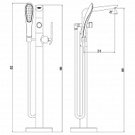 Смеситель для ванны Lemark Melange LM4944CW Белый Хром