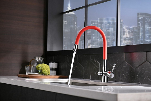 Смеситель для кухни Lemark Comfort LM3075C-Blue Хром Синий