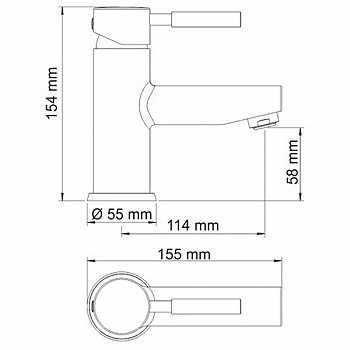 Смеситель для раковины WasserKRAFT Wern 4203 Хром матовый