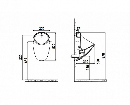 Писсуар Creavit TP635-11CB00E-0000 подвесной Белый