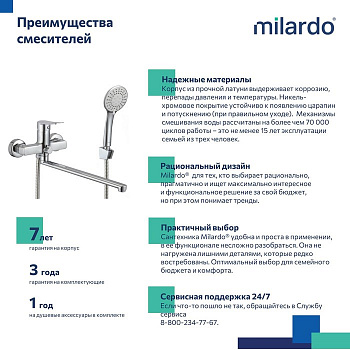 Смеситель для ванны и душа Milardo Demi (DEMSB00M10)