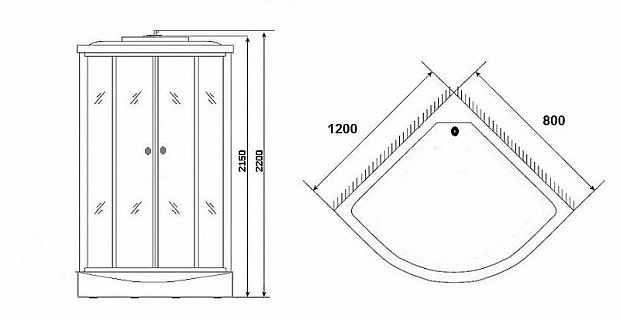 Душевая кабина Niagara Ultra NG-1903-01L 120x80 с гидромассажем