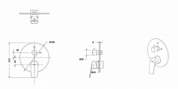Смеситель для душа Bravat Rhein PB8429564CP-3-ENG Хром