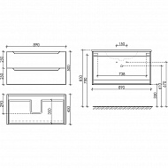 Тумба под раковину Sancos Norma 2.0 90 NR2.090W подвесная Белый глянец