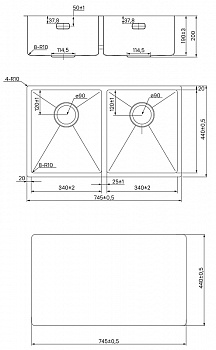 Кухонная мойка Iddis Edifice 75 EDI75G2i77 Графит