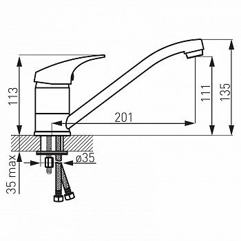 Смеситель для кухни Ferro Ferro One BFO4 Хром