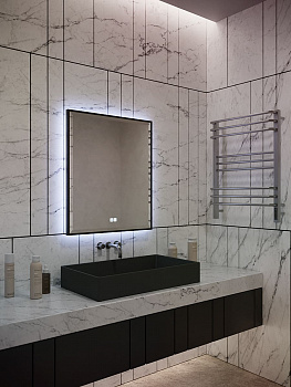 Зеркало с LED подсветкой Терминус Соренто 700*600 slim quick touch