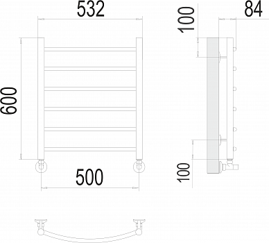 Классик П6 500х600 Полотенцесушитель  TERMINUS