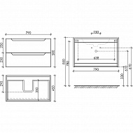 Тумба под раковину Sancos Norma 2.0 80 NR2.080W подвесная Белый глянец