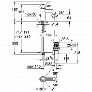 Смеситель для раковины Grohe BauClassic 23161000 Хром