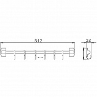Вешалка для полотенец Haiba HB209-6 Хром