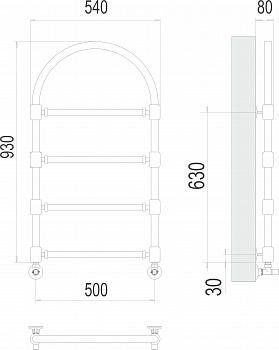 Полотенцесушитель Версаль П4 500х930Terminus