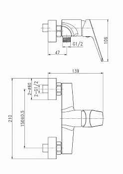 Смеситель для душа Cersanit Flavis 63036 Хром