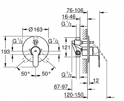Смеситель для душа Grohe Eurostyle Cosmopolitan 33637002 Хром