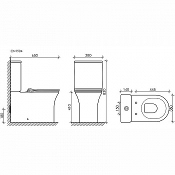 Унитаз компакт Ceramica Nova Star CN1904-B без бачка и с сиденьем Микролифт