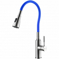 Смеситель для кухни Lemark Expert LM5082S-Blue Хром матовый Синий