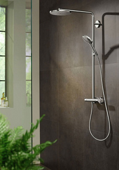 Душевая система Hansgrohe Raindance Select S Showerpipe 27633670 с термостатом Черный матовый