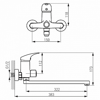Смеситель для ванны Ferro Ferro One BFO55A Хром