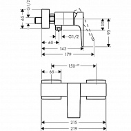 Смеситель для душа Hansgrohe Metropol 32560140 Шлифованная бронза