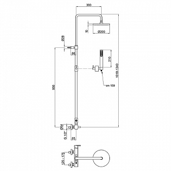 Душевая система Webert Azeta AZ870105015PVC Хром