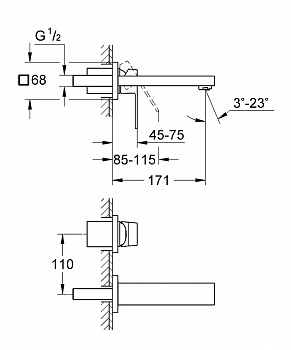 Смеситель для раковины Grohe Eurocube 19895000 Хром
