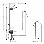 Смеситель для раковины Hansgrohe Vivenis 75040000 Хром