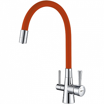 Смеситель для кухни Lemark Comfort LM3075C-Orange Хром Оранжевый