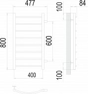 Классик П8 400х800 бп600 Полотенцесушитель  TERMINUS