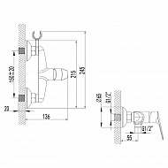 Смеситель для душа Lemark Partner LM6559C Хром
