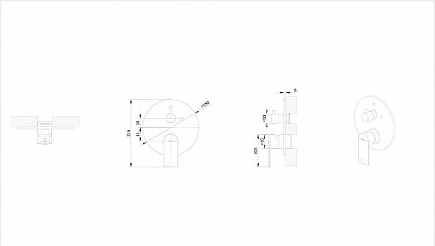 Смеситель для душа Bravat Eddie Black PB8369402BW-2-ENG Черный