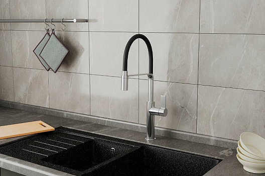 Смеситель для кухни Rush MS9035-35Black Хром Черный