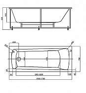 Акриловая ванна Aquatek Либра New 150x70 LIB150N-0000009 без гидромассажа с фронтальной панелью с каркасом (разборный) со слив-переливом (справа)