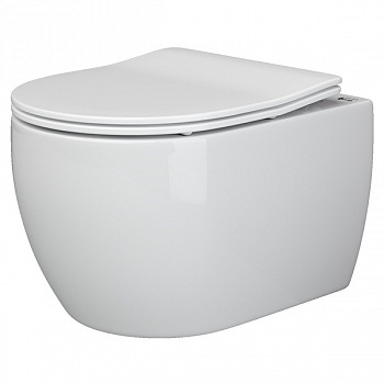 Комплект унитаза Ceramica Nova Play CN3001 с инсталляцией Geberit Duofix 458.128.21.1 с сиденьем Микролифт и клавишей смыва Хром