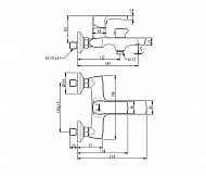 Смеситель для ванны Lemark Ursus LM7214BL Черный