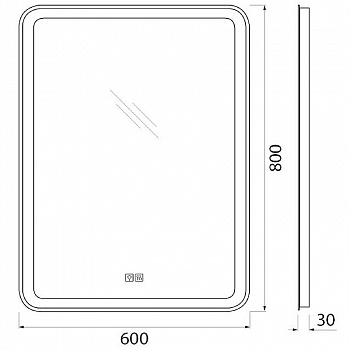 Зеркало BelBagno SPC-MAR-600-800-LED-TCH-WARM с подсветкой с подогревом с сенсорным выключателем