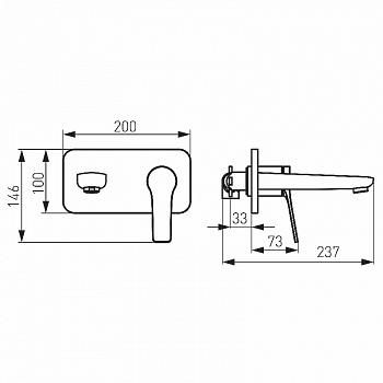Смеситель для раковины Ferro Stratos BSC3PABL Черный