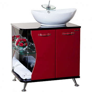 Тумба под раковину Bellezza Рио 70 R 4633611241218 Черная Красная