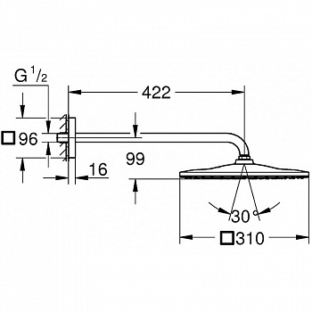 Верхний душ Grohe Rainshower 310 Mono 26563000 Хром