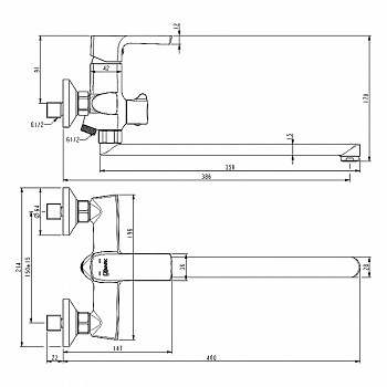 Смеситель для ванны Lemark Ursus LM7251BL Черный