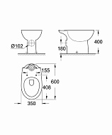 Унитаз Grohe Bau Ceramic 39428000 без бачка и сиденья