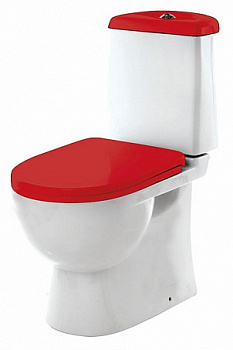 Унитаз Sanita Luxe Best Luxe SL DM Red BSTSLCC07110522 Белый/ с бачком и красным сиденьем Микролифт