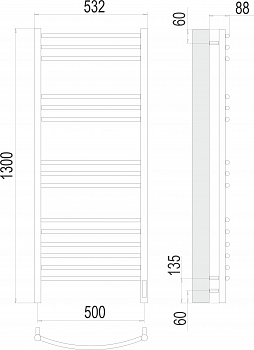 Полотенцесушитель Классик П15 500х1300 электроTerminus